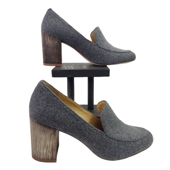 Splendid Rosita II Gray Fabric Loafer Heels Sz 9 - Picture 3 of 9